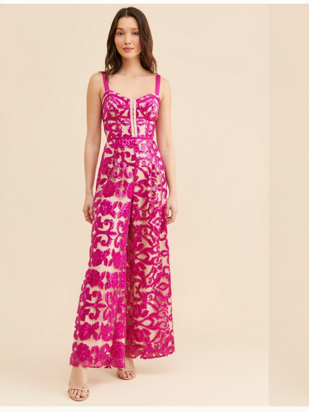 Free People Fuchsia Lucille Jumpsuit - Picture 1 of 7